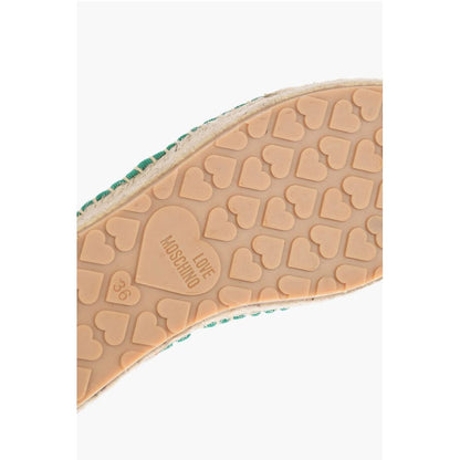 LOVE mesh espadrilles with logo-print and raffia sole