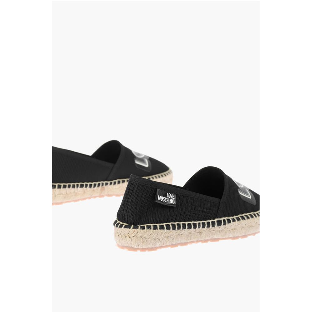LOVE mesh espadrilles with logo-print and raffia sole