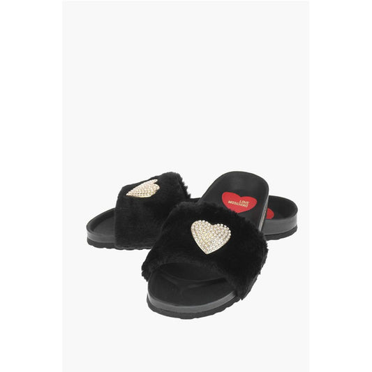 LOVE faux fur detail BIRKI30 slides