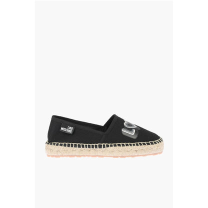 LOVE mesh espadrilles with logo-print and raffia sole