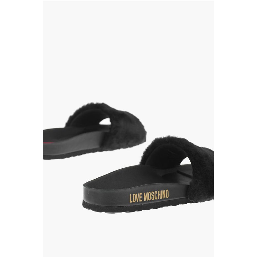 LOVE faux fur detail BIRKI30 slides