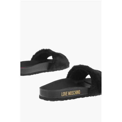 LOVE faux fur detail BIRKI30 slides