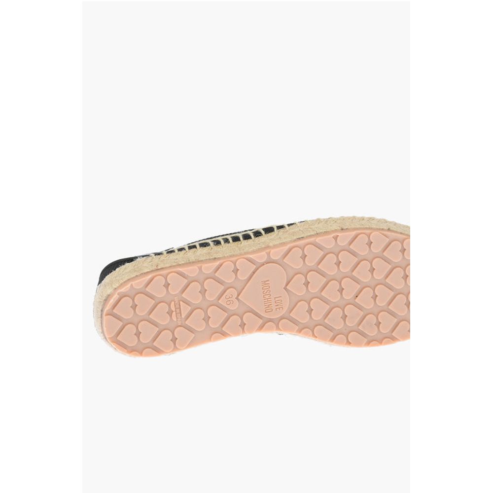 LOVE mesh espadrilles with logo-print and raffia sole