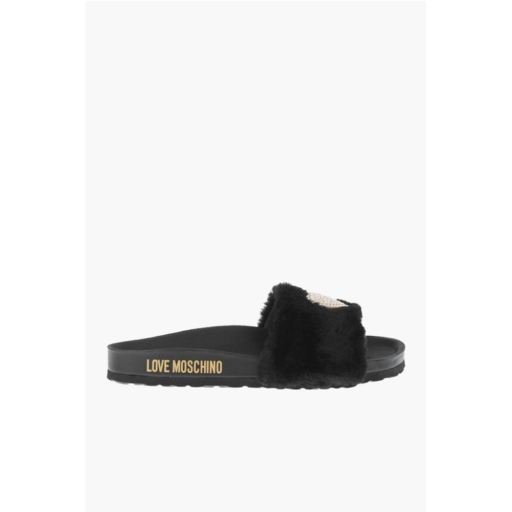 LOVE faux fur detail BIRKI30 slides