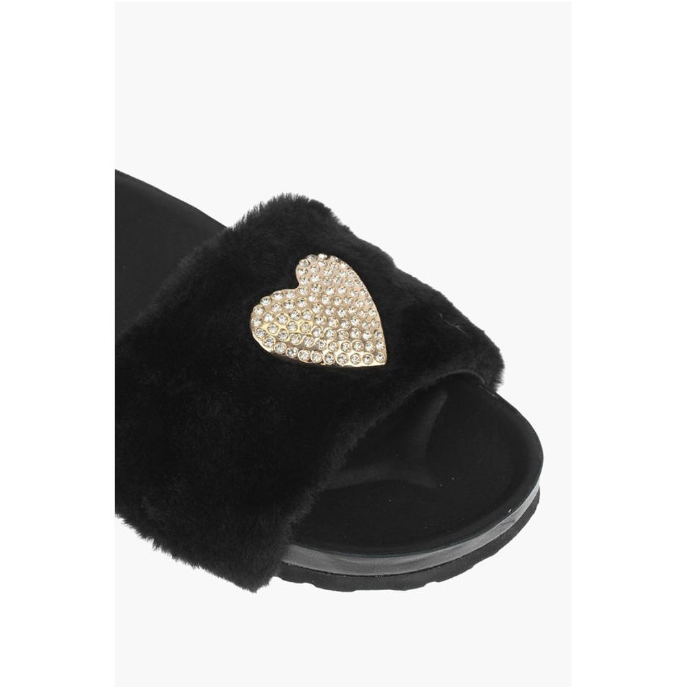 LOVE faux fur detail BIRKI30 slides