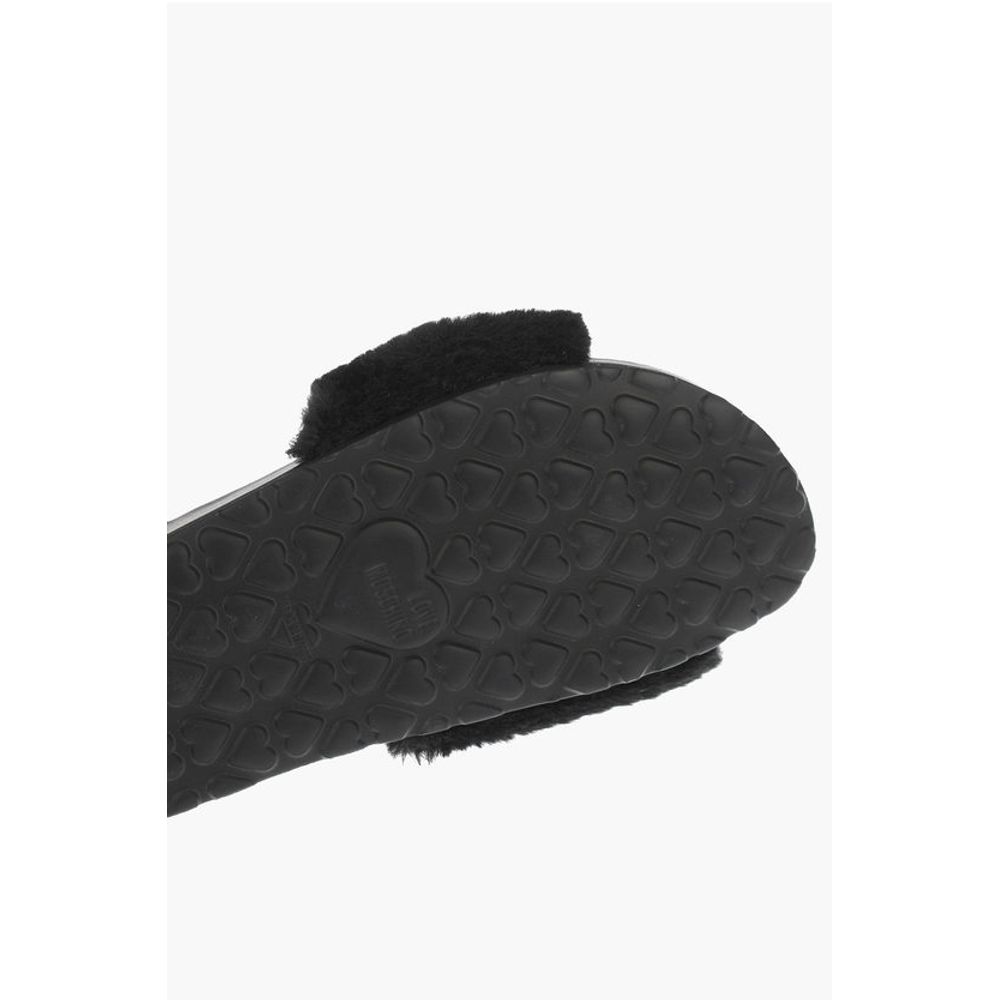LOVE faux fur detail BIRKI30 slides