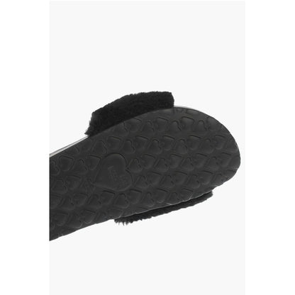LOVE faux fur detail BIRKI30 slides