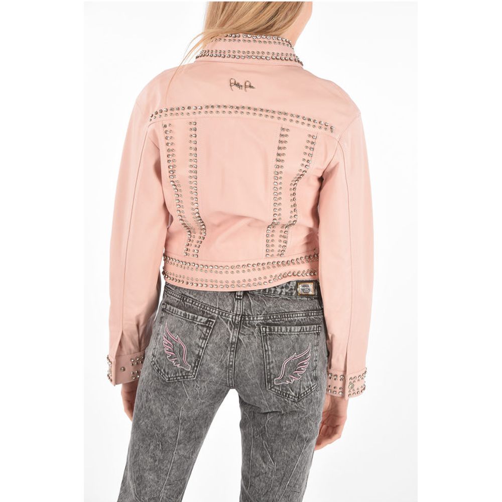 COUTURE Leather Bomber Jacket CRYSTAL embellished with studs