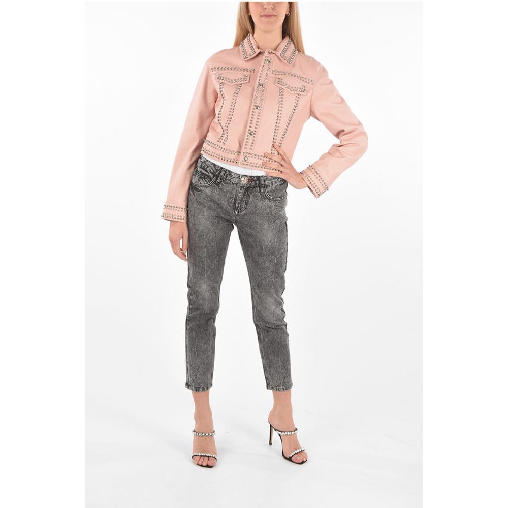 COUTURE Leather Bomber Jacket CRYSTAL embellished with studs