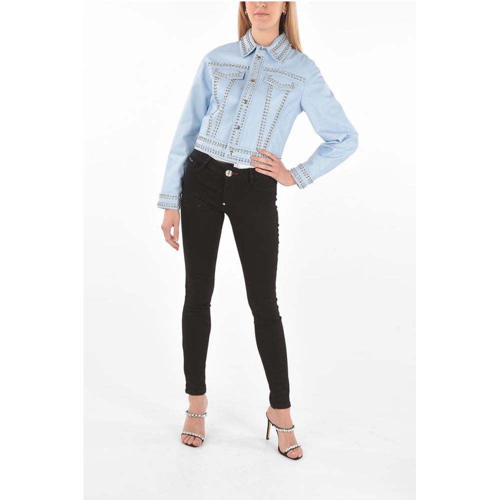 COUTURE Leather Bomber Jacket CRYSTAL embellished with studs