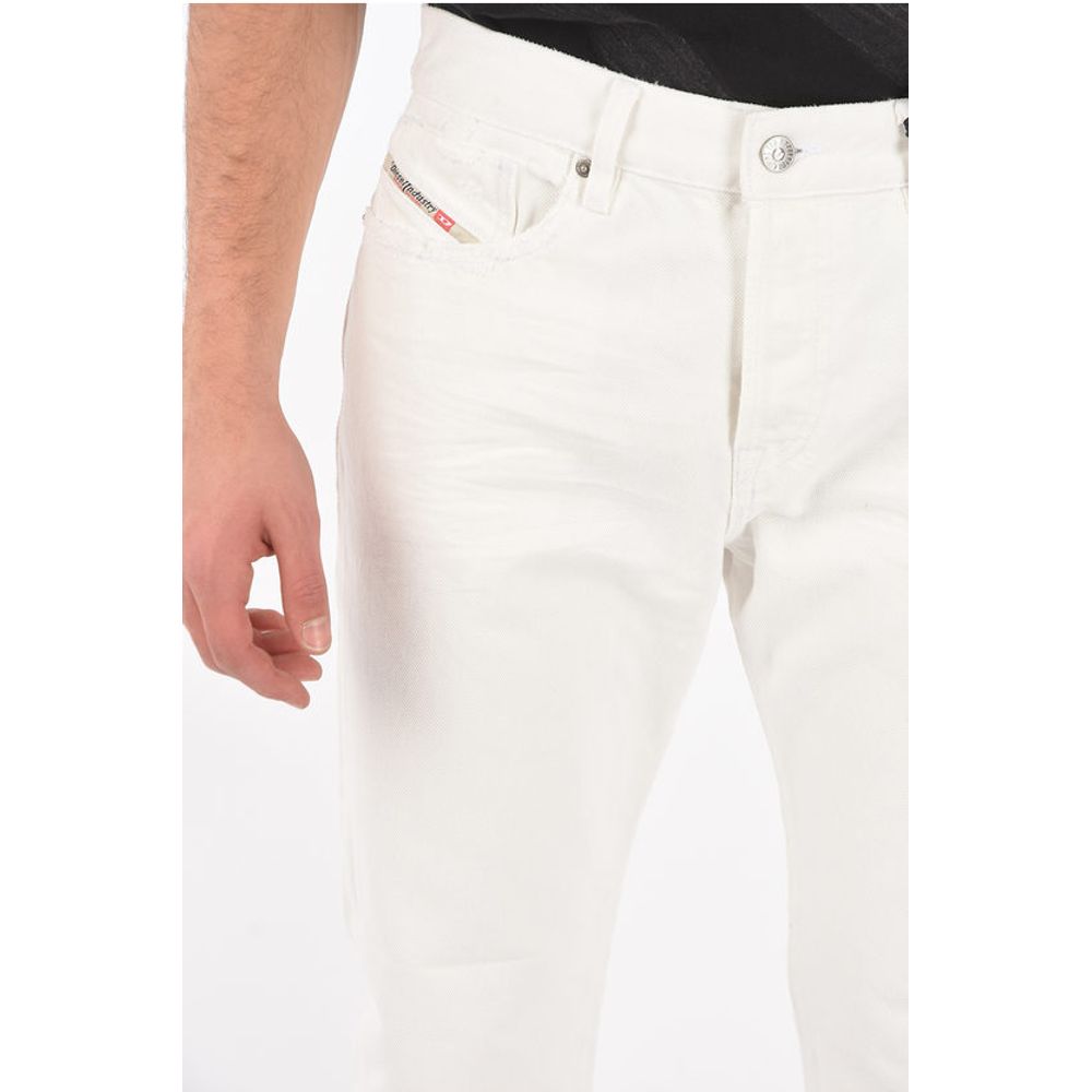 17cm vintage effect frayed hem D-FINING tapered fit jeans L3
