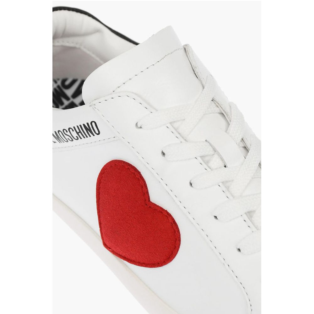 LOVE leather low top sneakers with velvet heart and Contrast