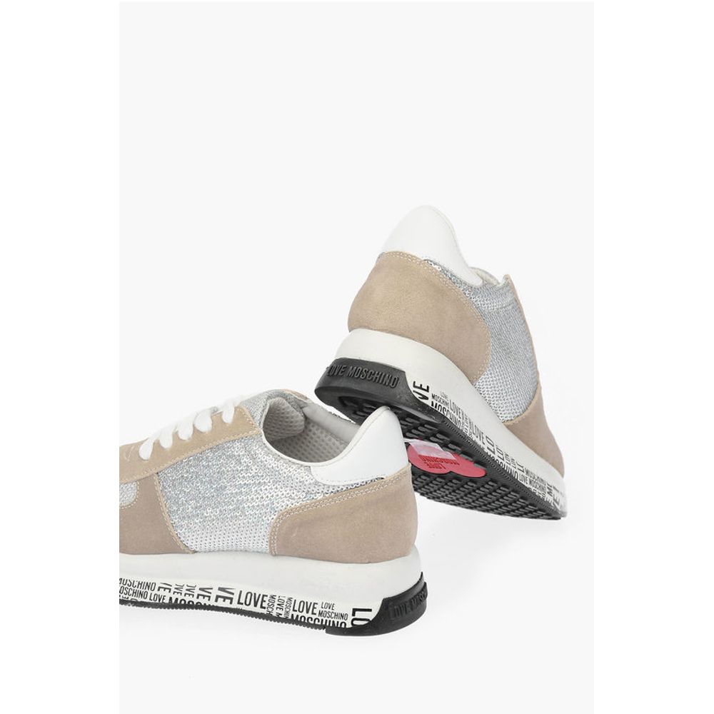 LOVE suede leather sneakers with sequins