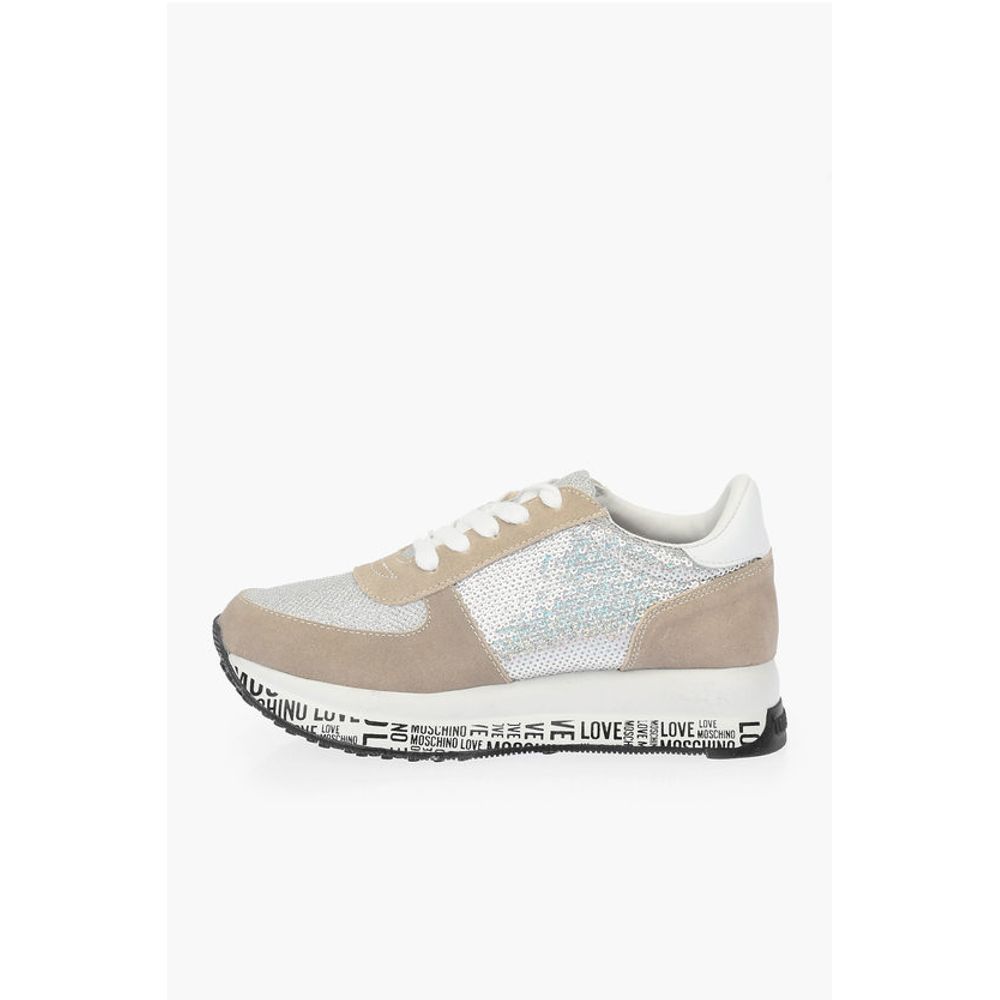 LOVE suede leather sneakers with sequins