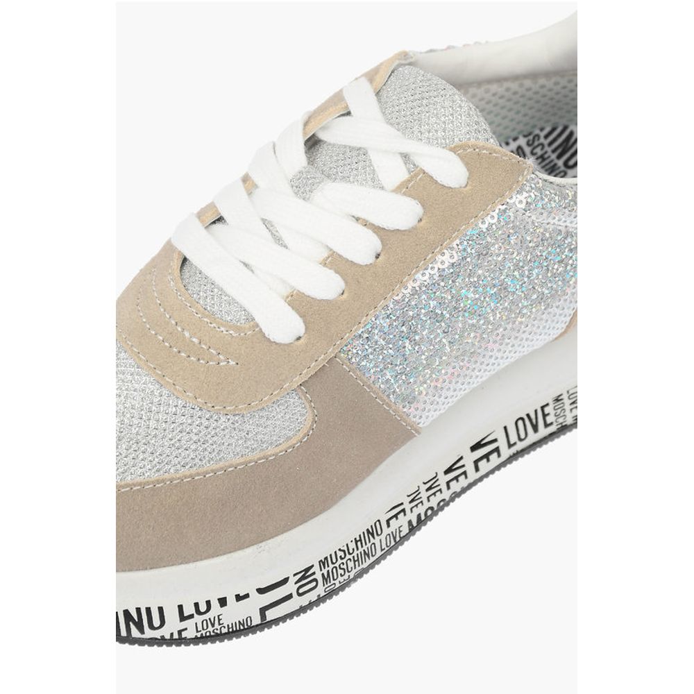 LOVE suede leather sneakers with sequins