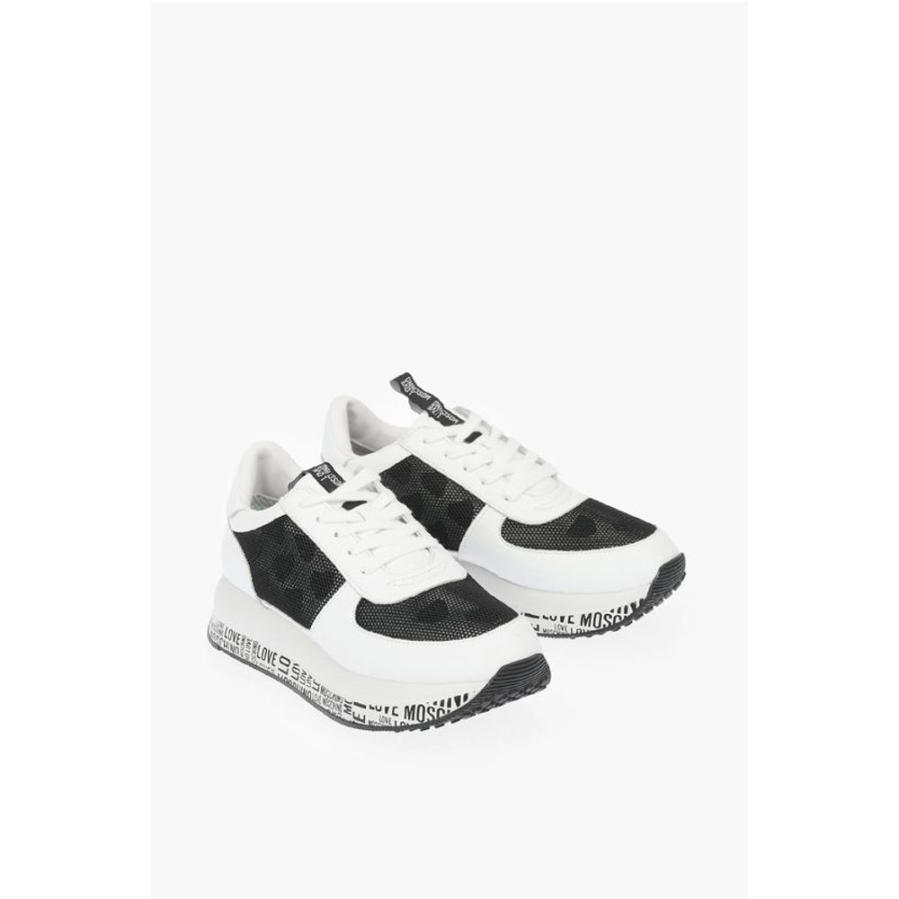 LOVE leather sneakers with mesh details and all over logo so