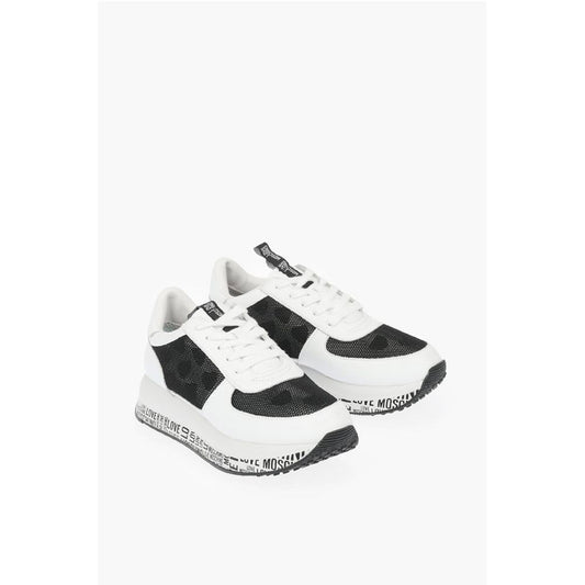 LOVE leather sneakers with mesh details and all over logo so