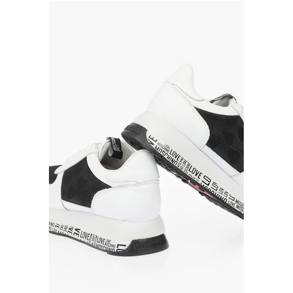 LOVE leather sneakers with mesh details and all over logo so
