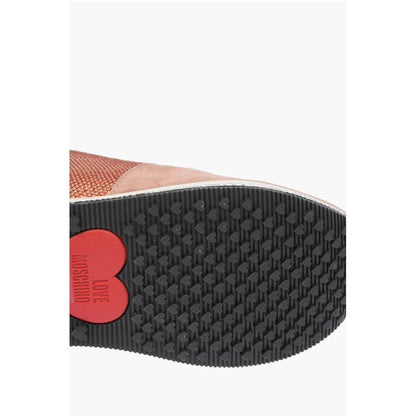 LOVE suede leather and sequined sneakers with all over logo