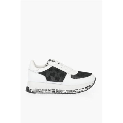 LOVE leather sneakers with mesh details and all over logo so