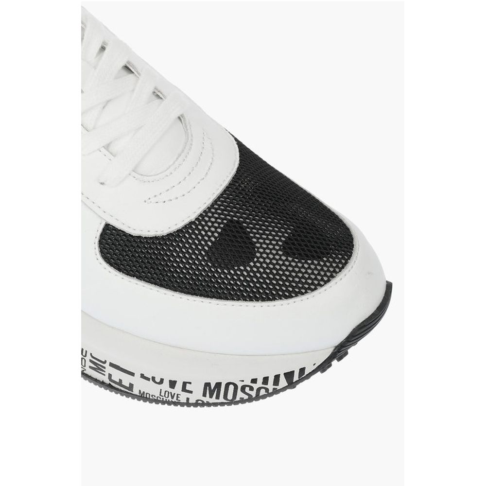 LOVE leather sneakers with mesh details and all over logo so