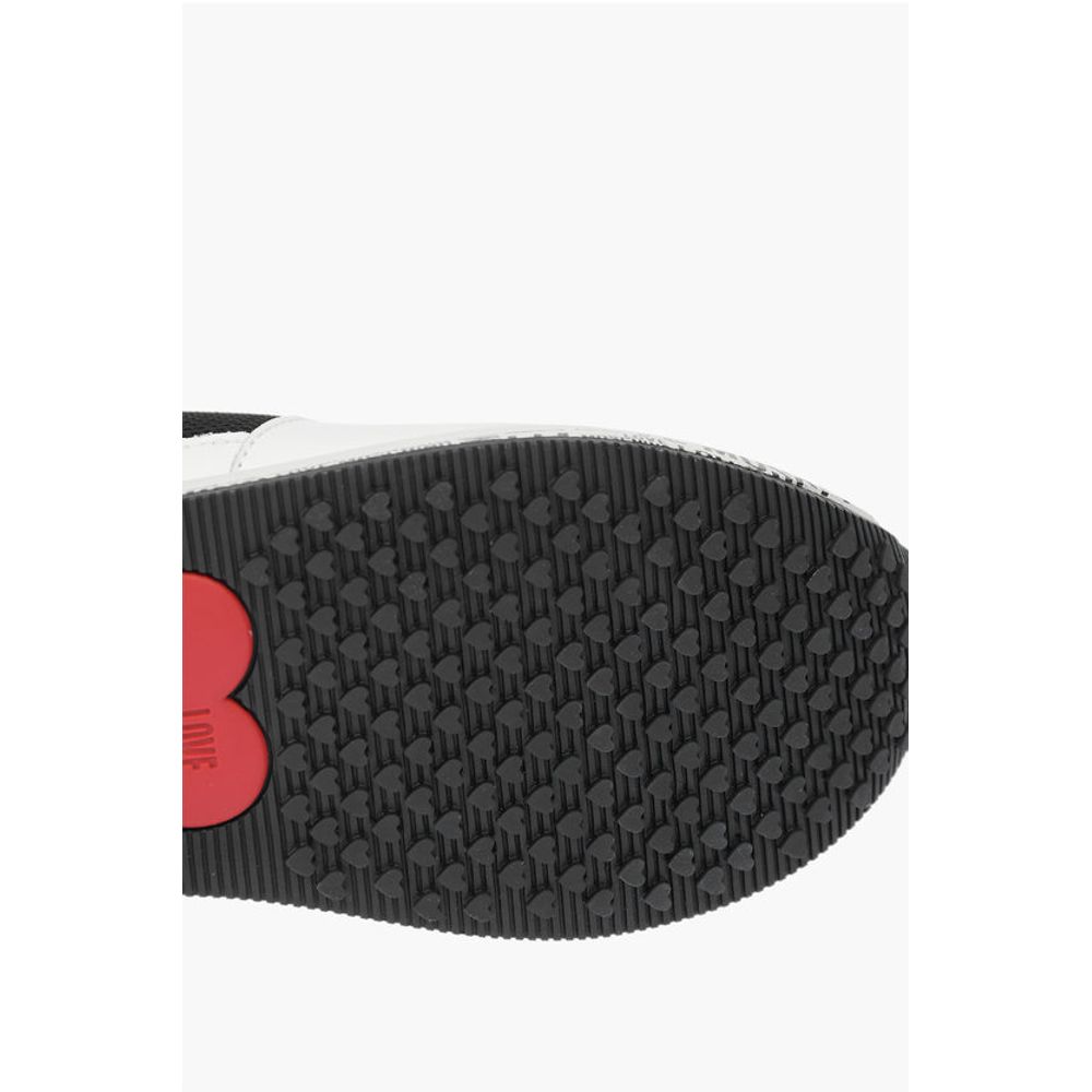 LOVE leather sneakers with mesh details and all over logo so