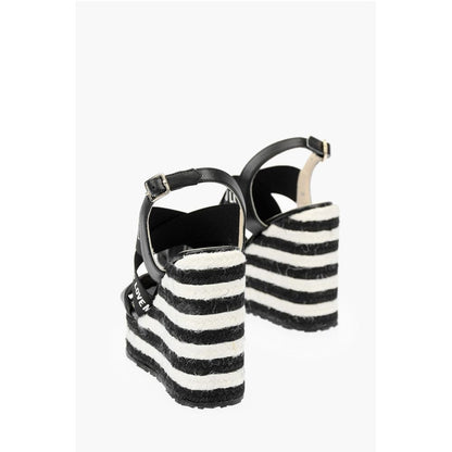 LOVE Leather Wedge Sandals with Logo 12cm