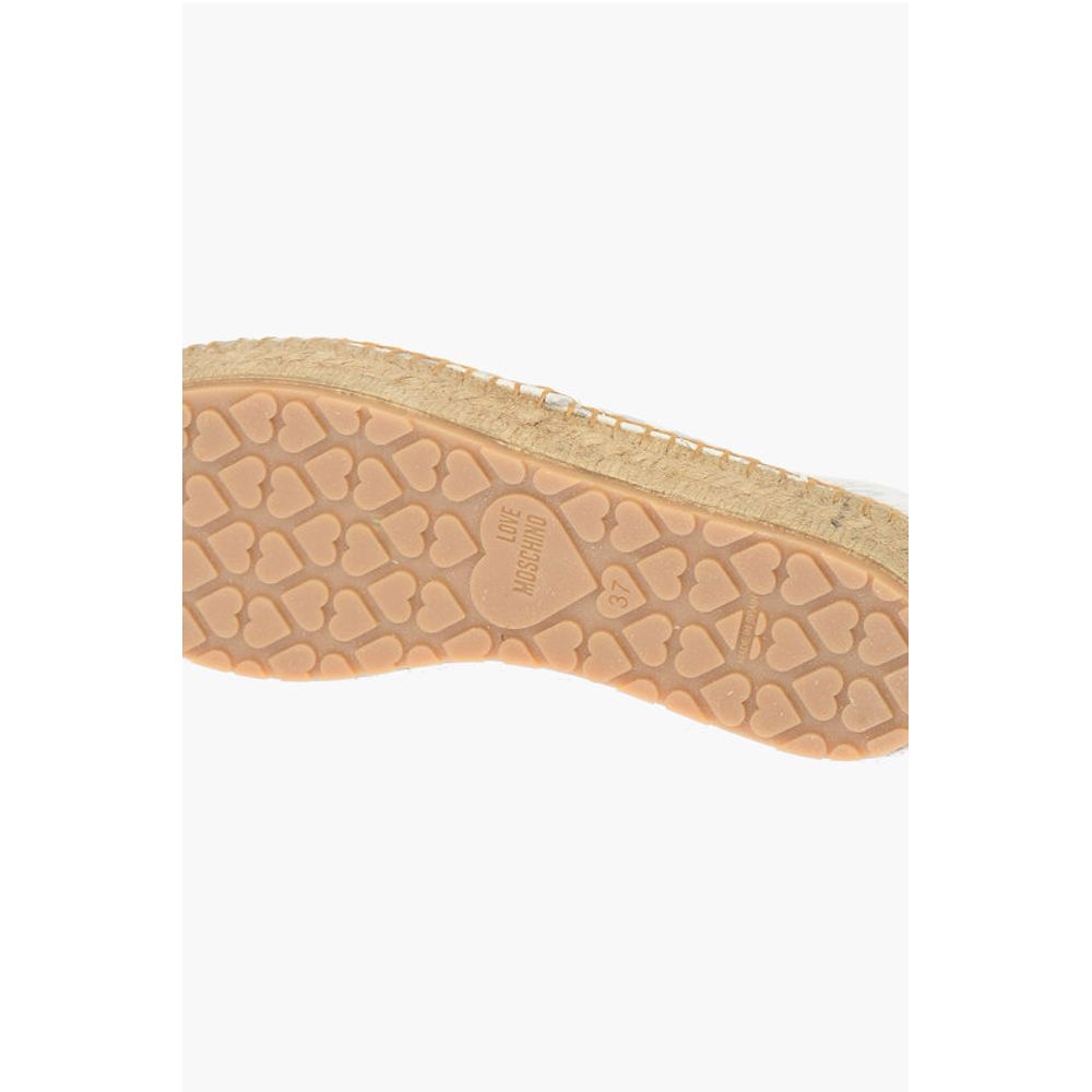 LOVE Leather SPLASH Platform Espadrilles with Logo 4 cm
