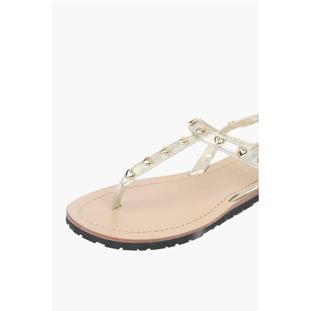 LOVE Laminated Leather Thong Sandals CAPRI with Studs
