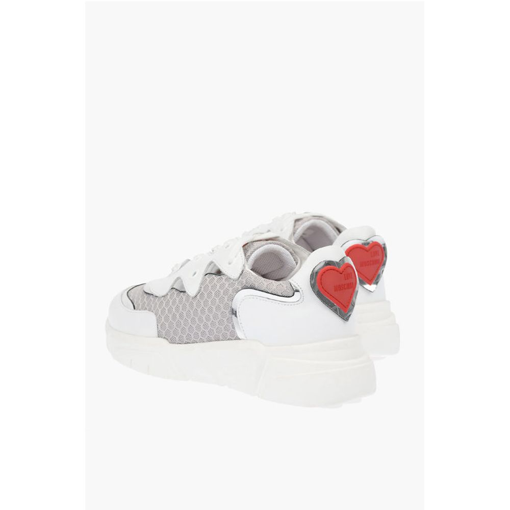 LOVE Leather and Fabric Sneakers RUNNING35 with Logoed Heart