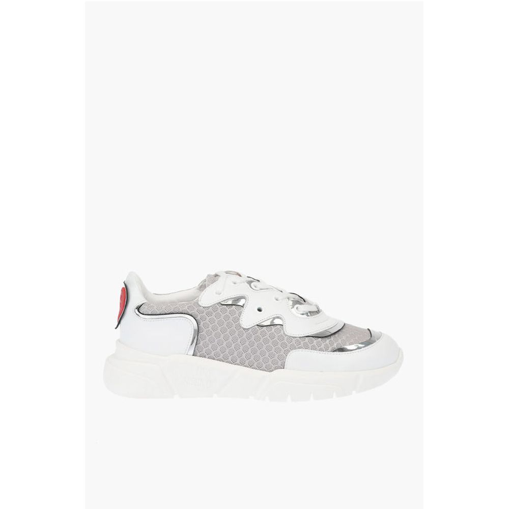 LOVE Leather and Fabric Sneakers RUNNING35 with Logoed Heart