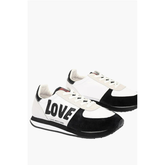 LOVE suede leather and fabric sneakers