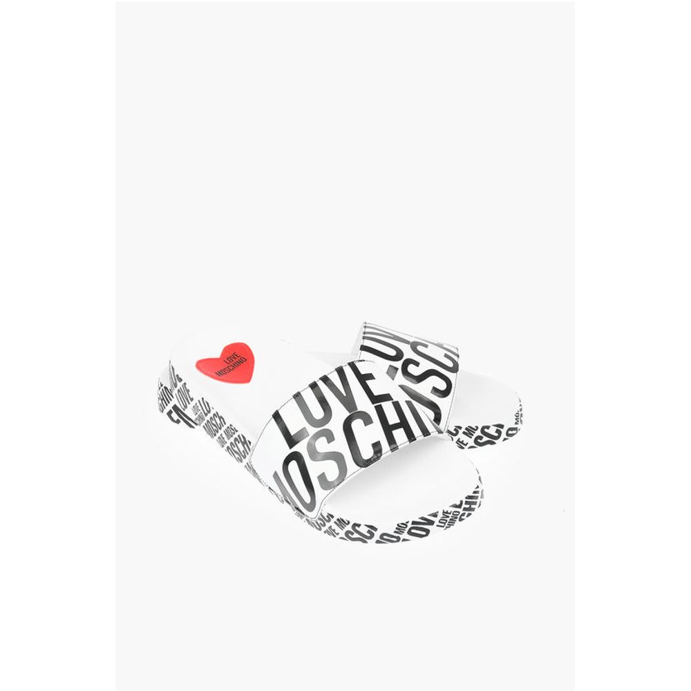 LOVE logo printed faux leather slides