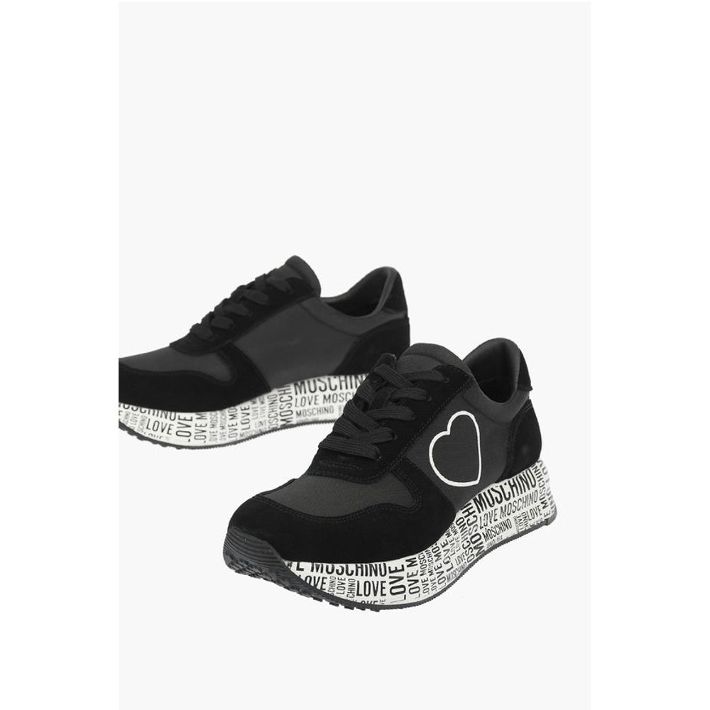 LOVE suede leather and fabric sneakers with logoed sole