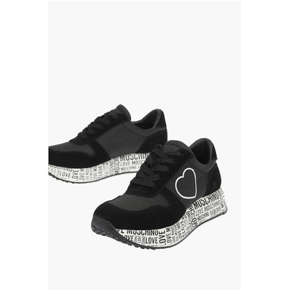 LOVE suede leather and fabric sneakers with logoed sole