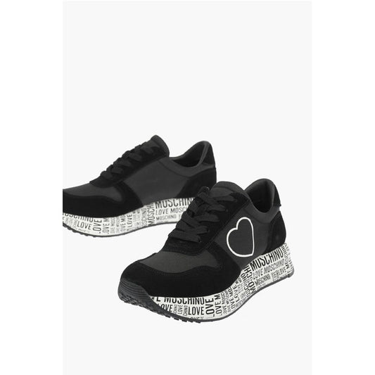 LOVE suede leather and fabric sneakers with logoed sole