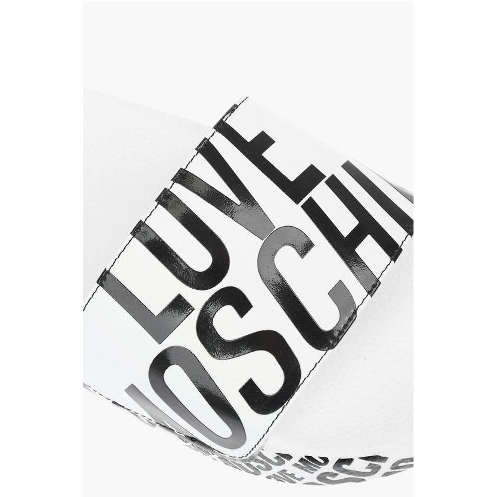 LOVE logo printed faux leather slides