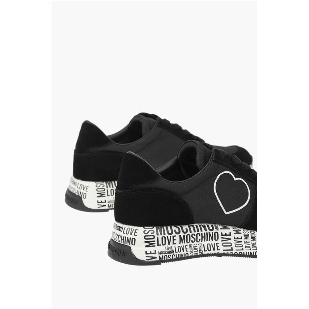 LOVE suede leather and fabric sneakers with logoed sole