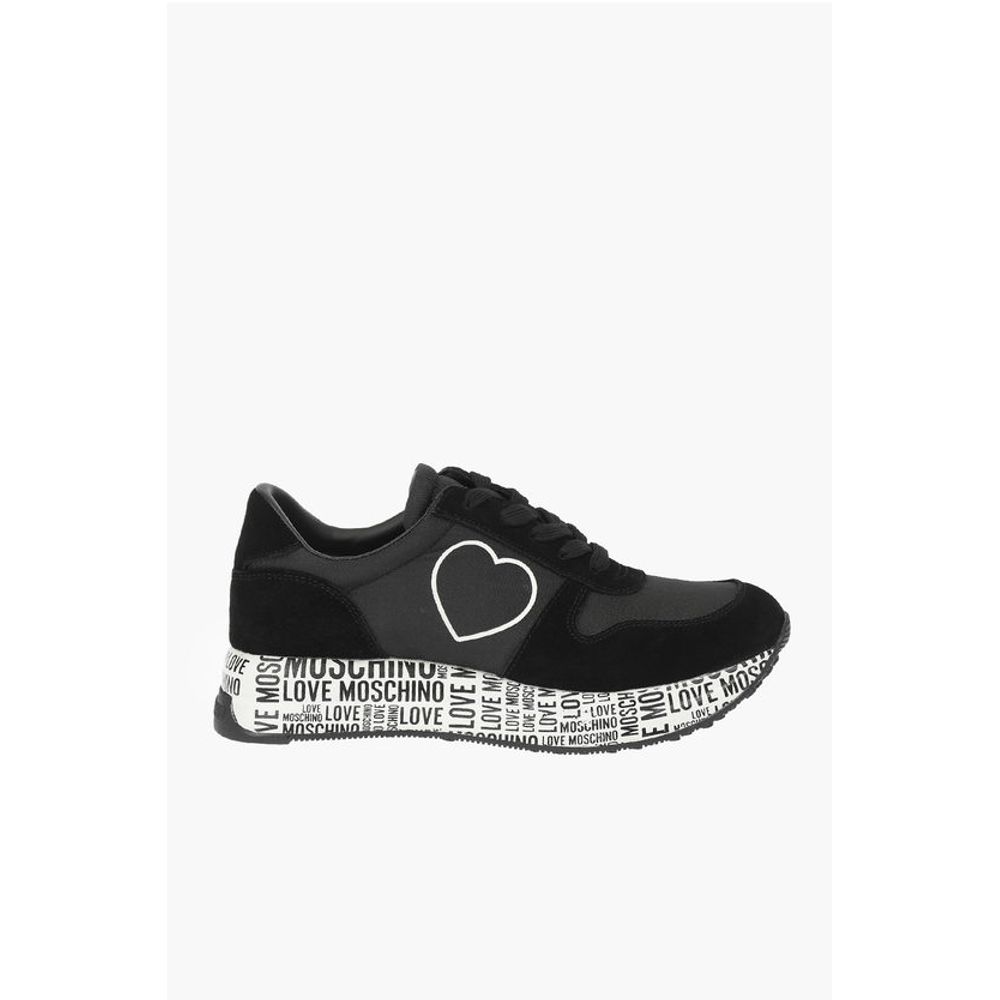 LOVE suede leather and fabric sneakers with logoed sole