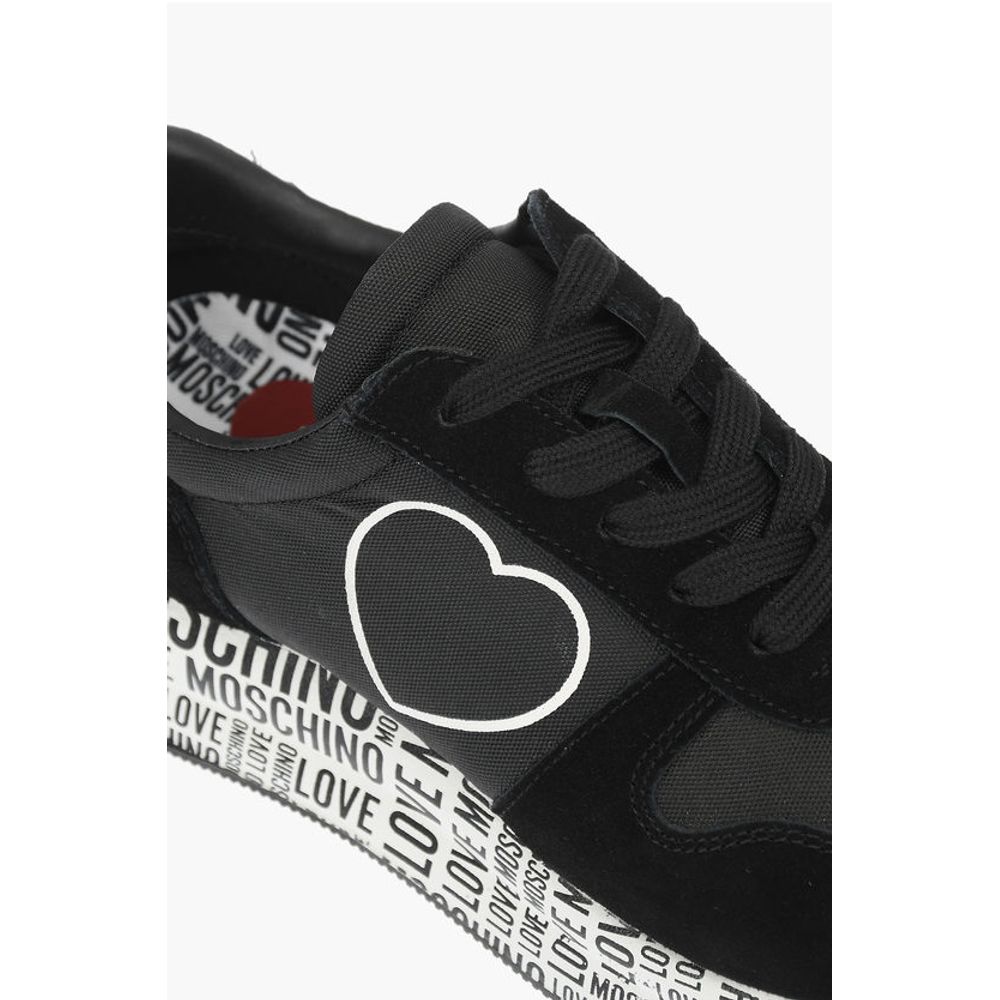 LOVE suede leather and fabric sneakers with logoed sole