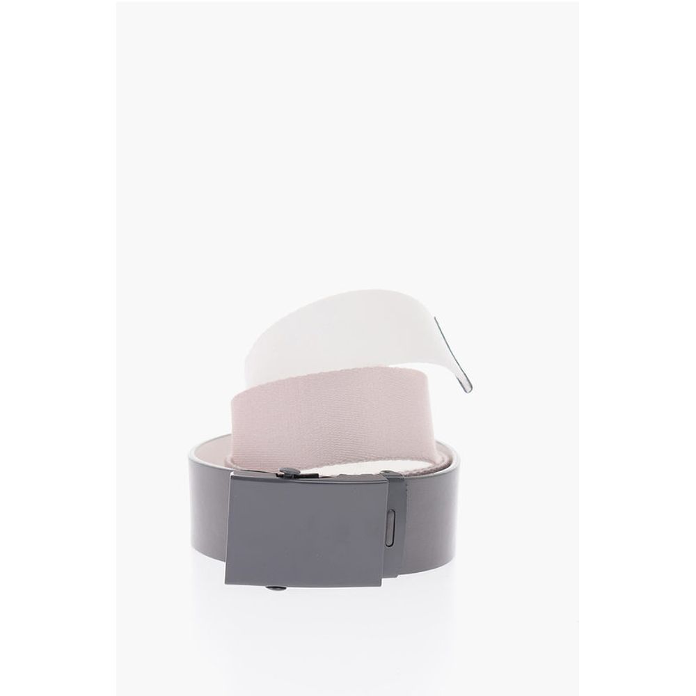 30mm fabric belt with faux leather detail