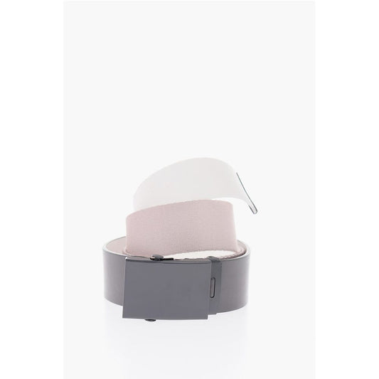 30mm fabric belt with faux leather detail