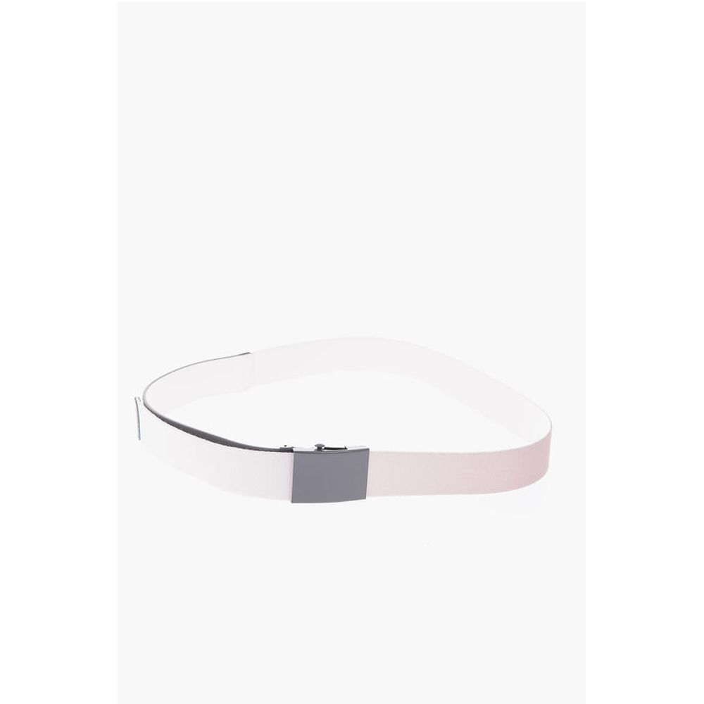 30mm fabric belt with faux leather detail