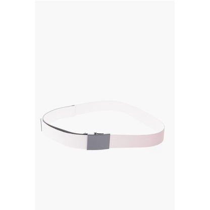 30mm fabric belt with faux leather detail
