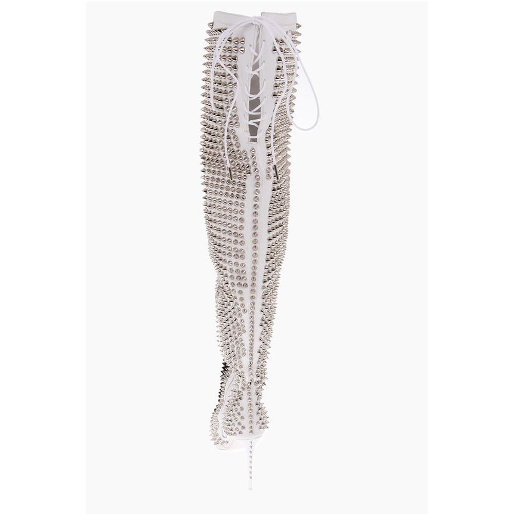 12cm leather studded FASHION SHOW over the knee boots