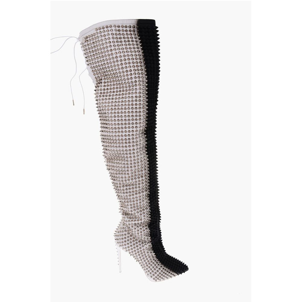 12cm leather studded FASHION SHOW over the knee boots