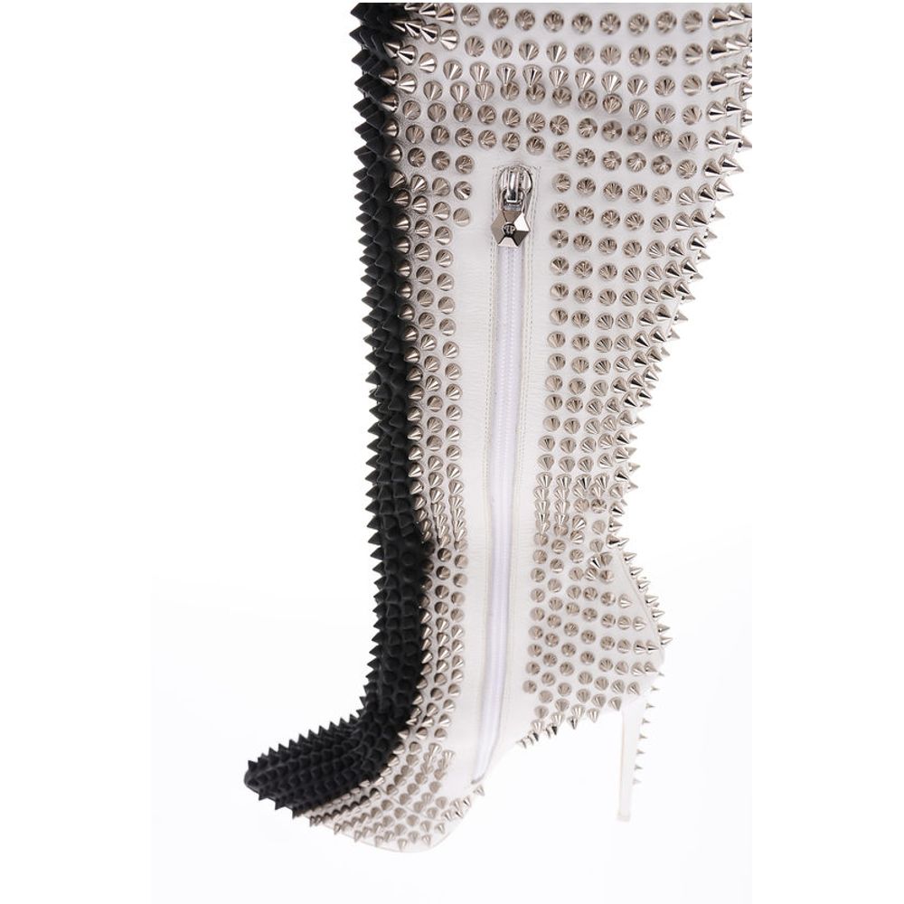 12cm leather studded FASHION SHOW over the knee boots