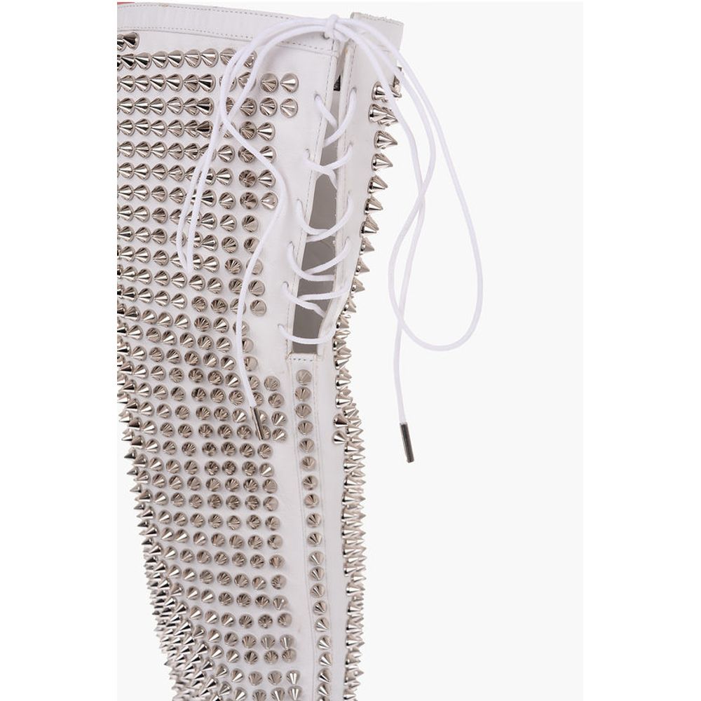 12cm leather studded FASHION SHOW over the knee boots