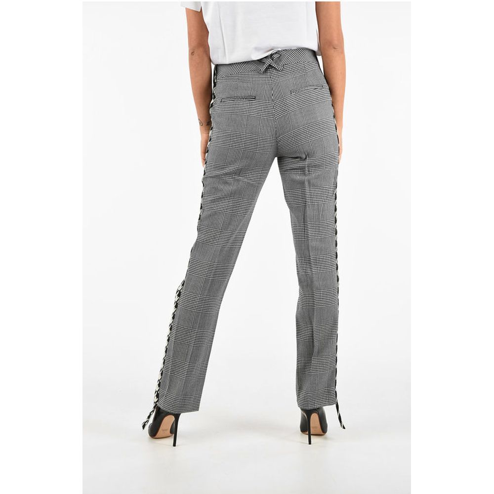 Virgin Wool Pied de Poule Print Trousers