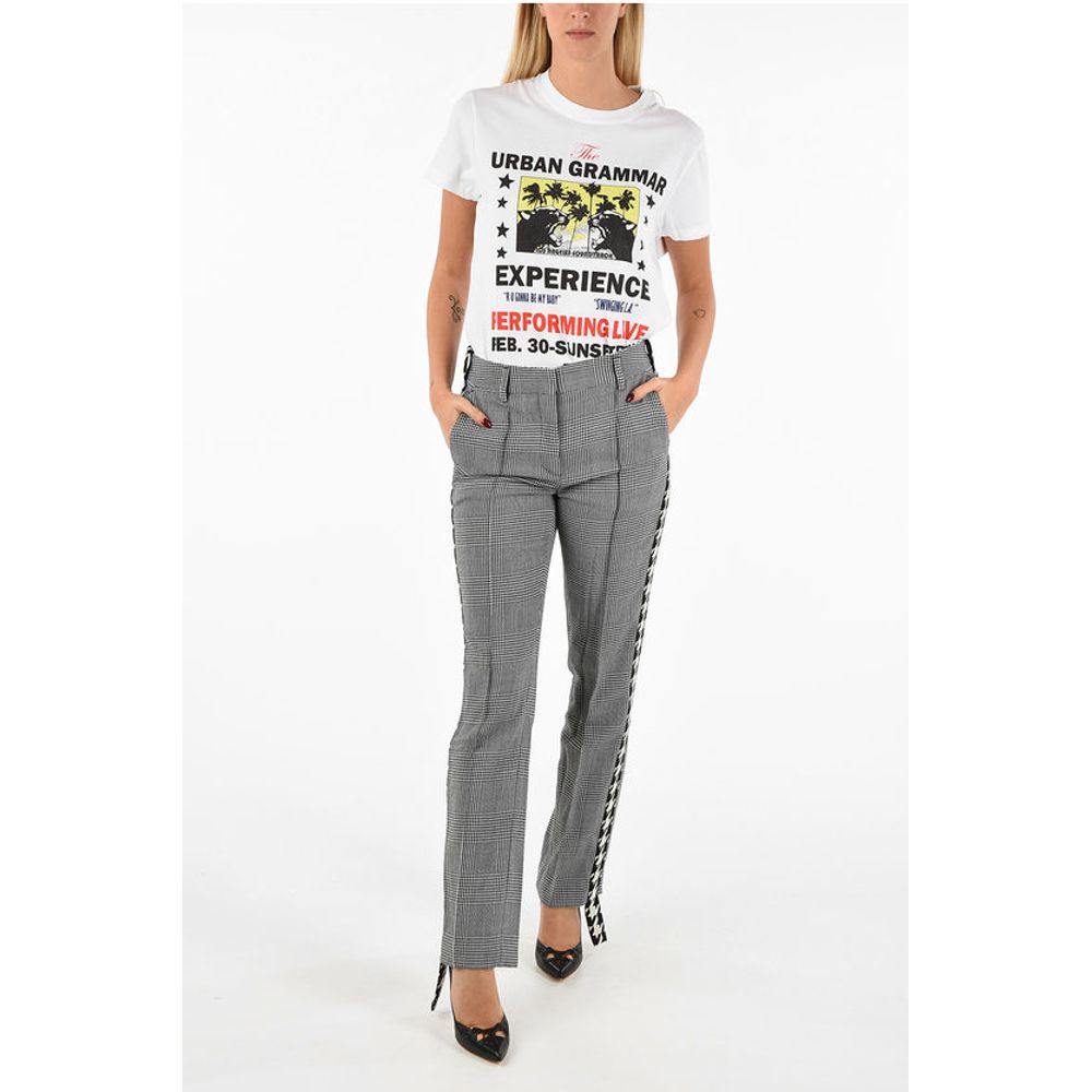 Virgin Wool Pied de Poule Print Trousers